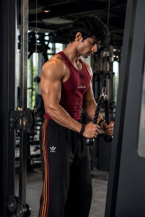 Dumbbers Ribbed Vest - Maroon