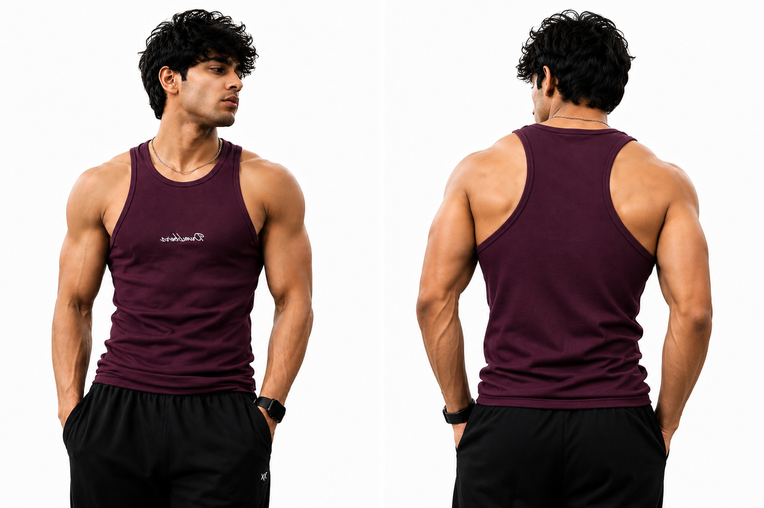 Dumbbers Ribbed Vest PLUM.