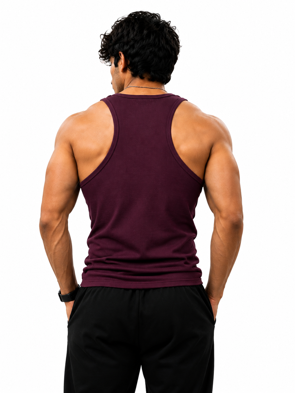 Dumbbers Ribbed Vest PLUM.