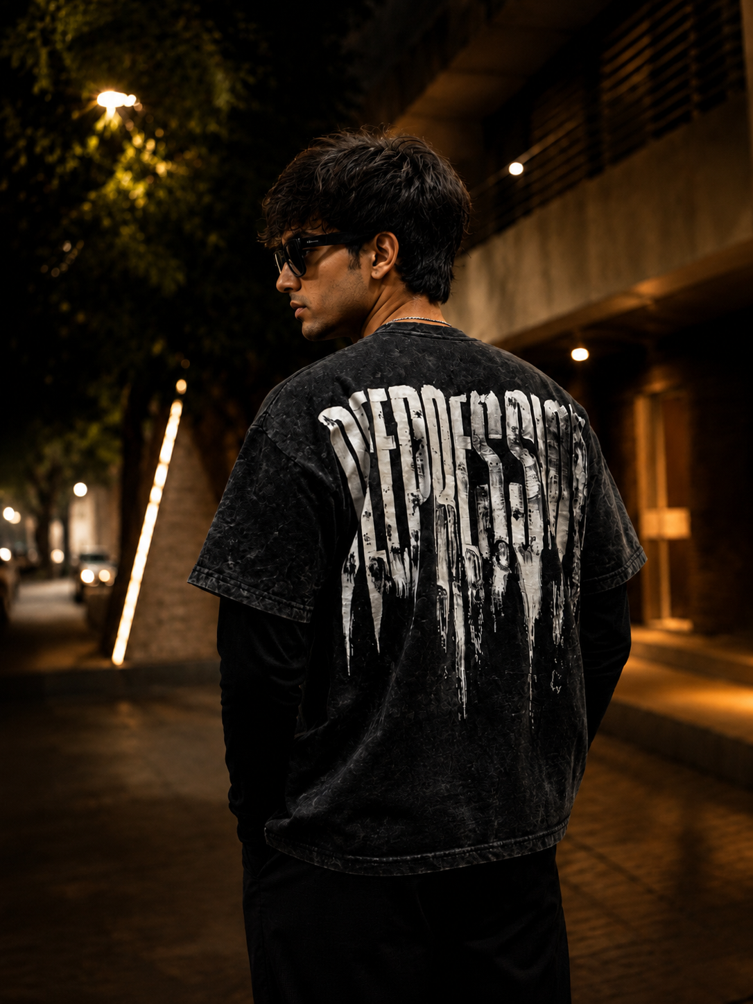 Depression Ashmark Acid Wash T-Shirt - Black
