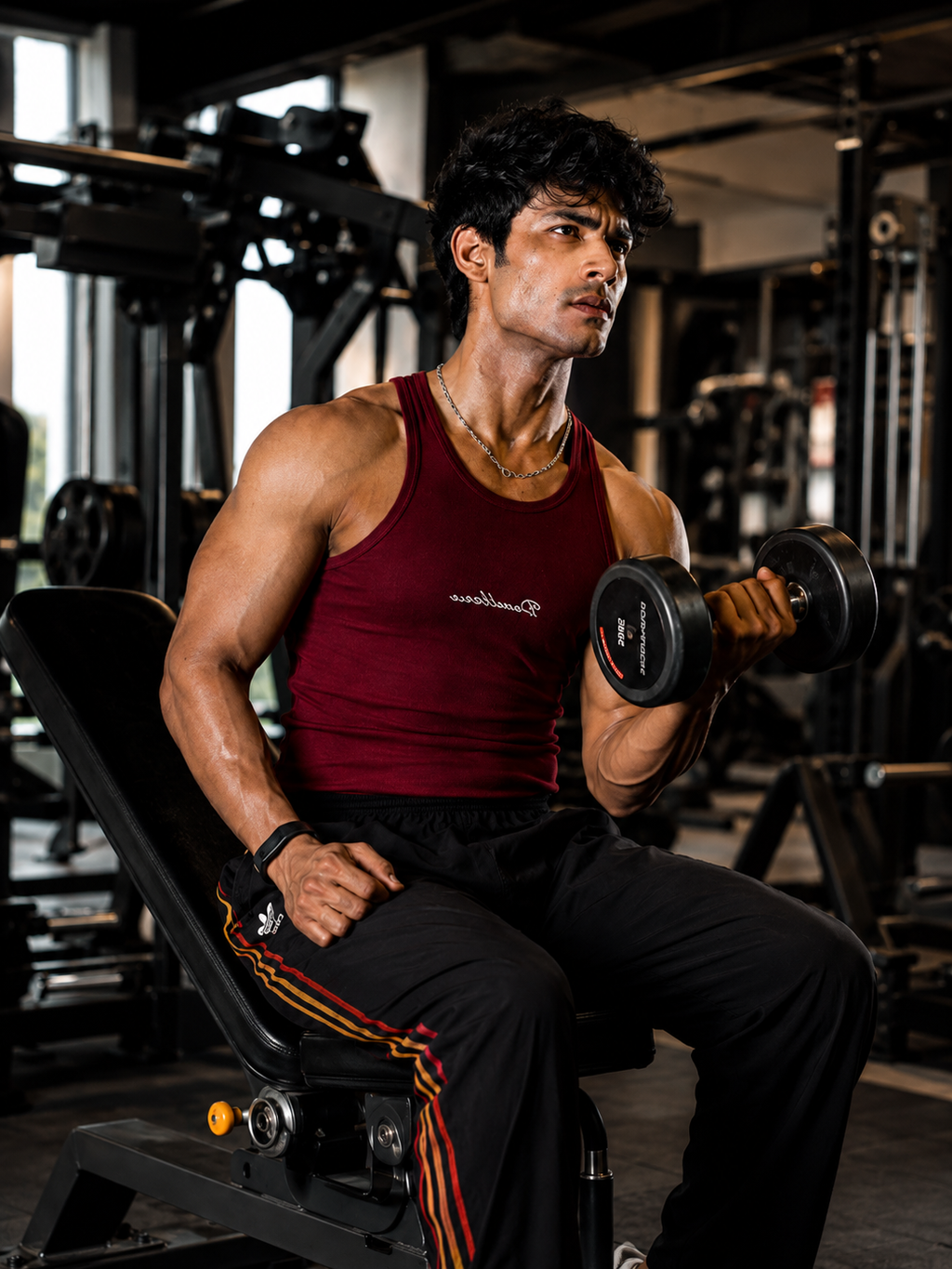 Dumbbers Ribbed Vest - Maroon