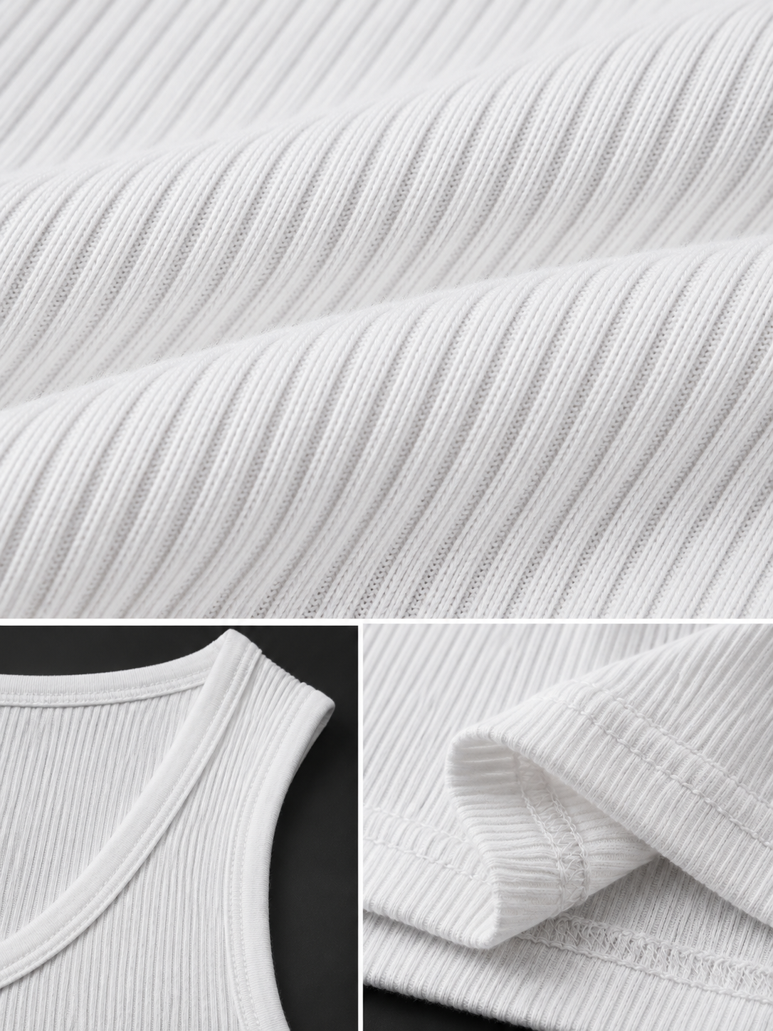 Dumbbers Ribbed Vest - White