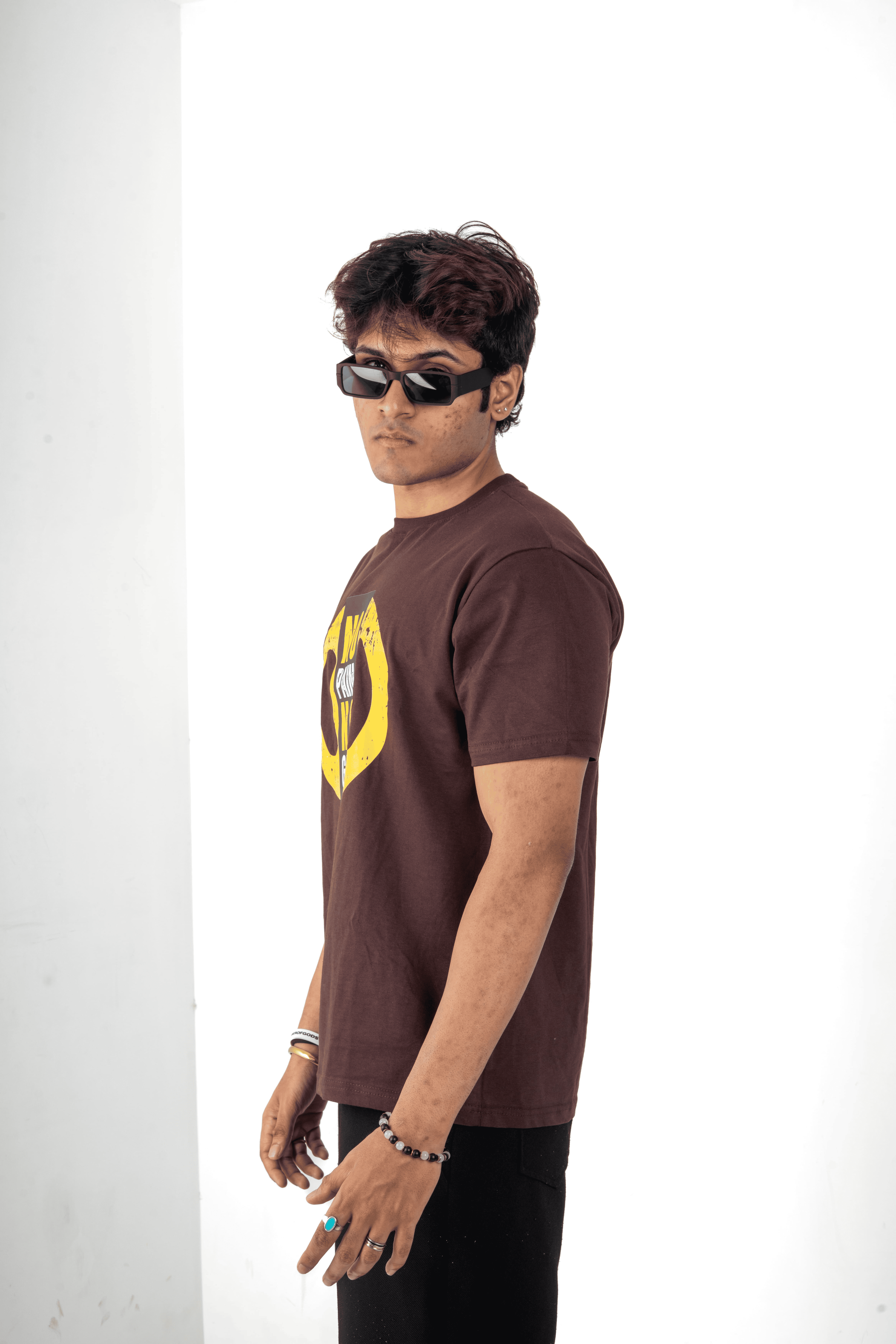 Oversized T shirt / Brown /