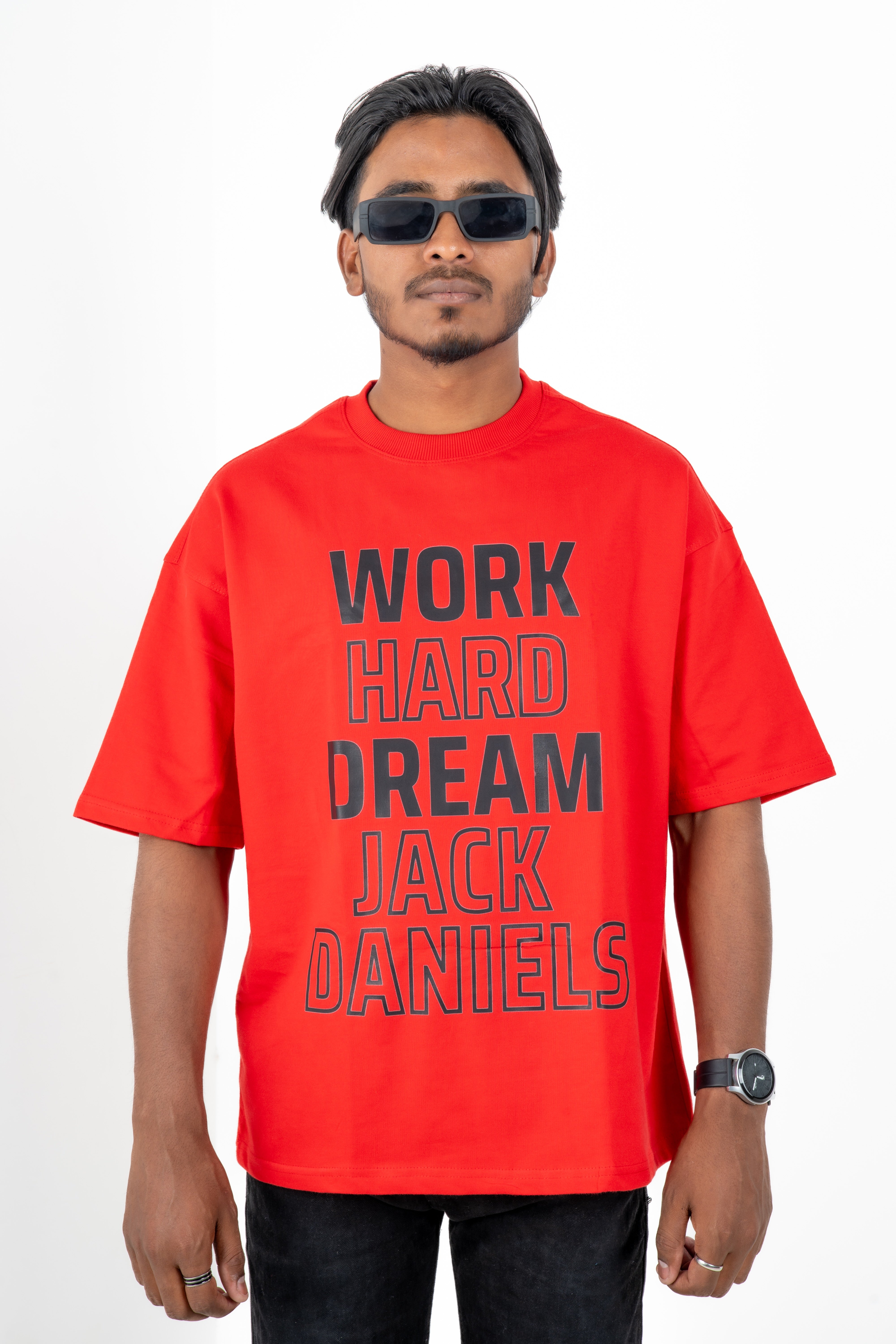 Dumbbers original Red 100% Cotton Oversized T-Shirt