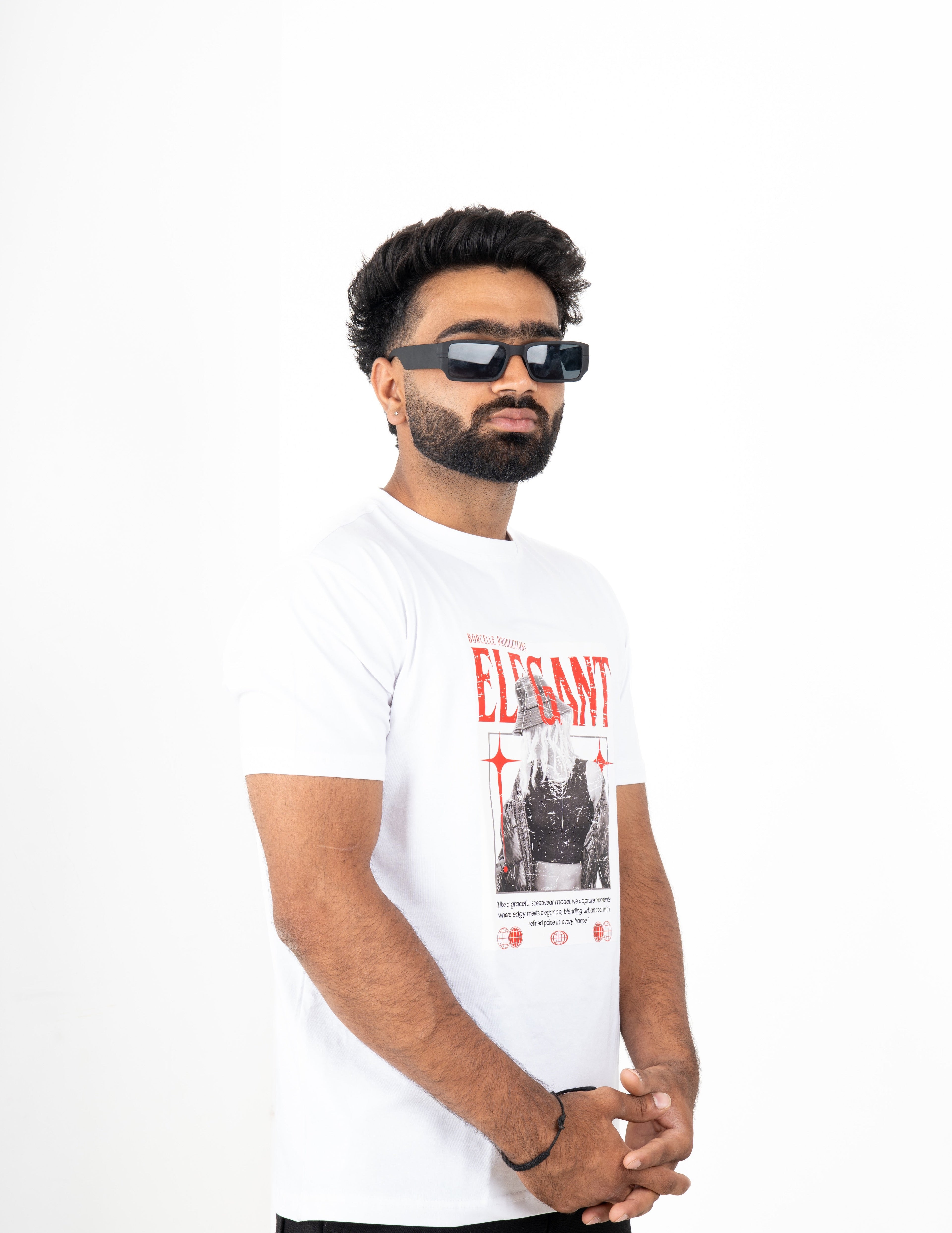 Dumbbers Original Cotton Lycra Premium Tee // Elegant Design // White