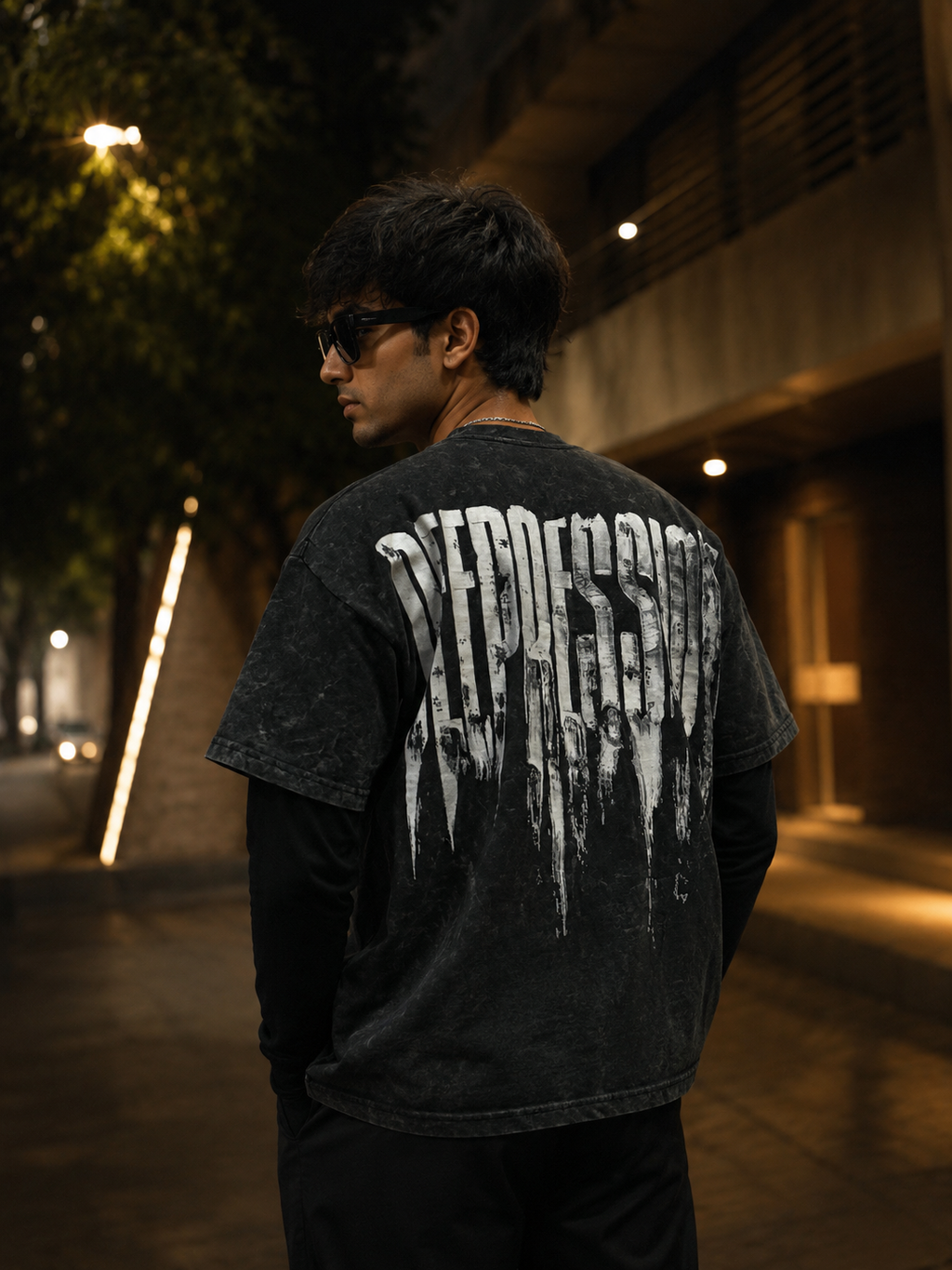 Dumbbers Depression Ashmark Acid wash T-shirt - Black